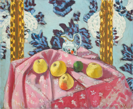 Matisse Notre Dame: A Window into the Artist's Vision of Paris - STILL LIFE WITH APPLES ON A PINK TABLECLOTH 1924 by Henri Matisse