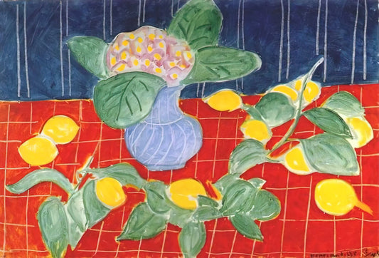 Matisse Piano Lesson Print: A Masterpiece of Modernist Harmony and Color - LEMONS AND SAXIFRAGES 1943 by Henri Matisse