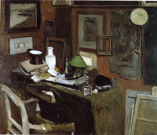 Matisse Snail Poster: The Culmination of Cut-Outs and a Masterpiece of Modern Art - INTERIOR WITH A TOP HAT 1896 by Henri Matisse