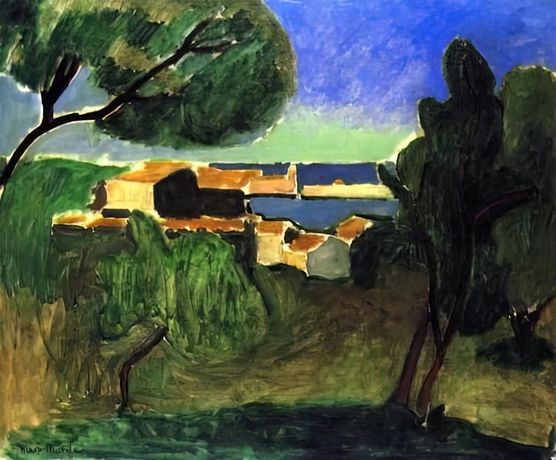 Matisse The Open Window Print: A Portal to Fauvist Color and Light - LANDSCAPE AT COLLIOURE III 1907 by Henri Matisse