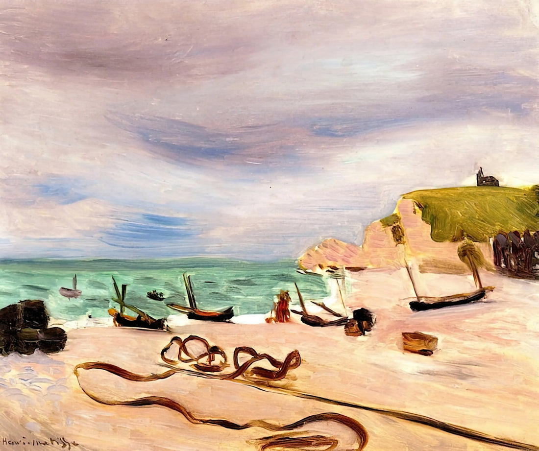 Matisse's Thousand and One Nights: A Journey into Color, Pattern, and Orientalist Fantasy - ROPES ON THE BEACH AT ETRETAT 1920 by Henri Matisse