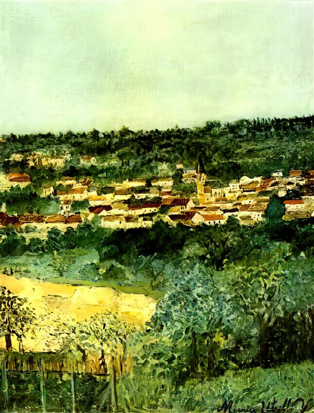 Maurice Utrillo Posters: A Guide to the Artist's Iconic Montmartre Scenes - VIEW OF MONTMAGNY by Maurice Utrillo