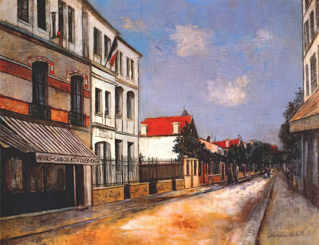 Maurice Utrillo Reproduction: A Guide to the Artist's Parisian Streetscapes - ASNIERES STREET by Maurice Utrillo