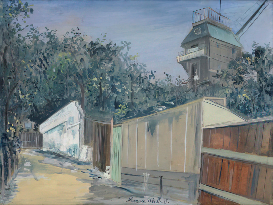 Maurice Utrillo's Sacré-Cœur: A Masterpiece of Montmartre's White Period - LE MOULIN DE LA GALETTE A MONTMARTRE 1915 by Maurice Utrillo