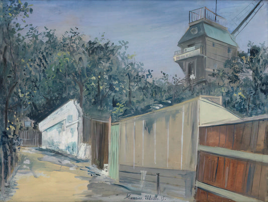 Maurice Utrillo's Sacré-Cœur: A Masterpiece of Montmartre's White Period - LE MOULIN DE LA GALETTE A MONTMARTRE 1915 by Maurice Utrillo