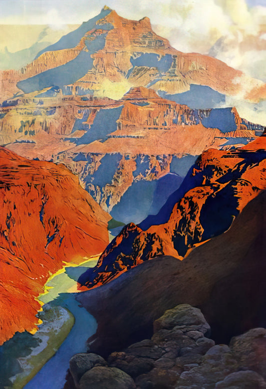 Maxfield Parrish Prints on eBay: A Collector's Guide to Authenticity, Value, and Alternatives - Grand Canyon by Maxfield Parrish