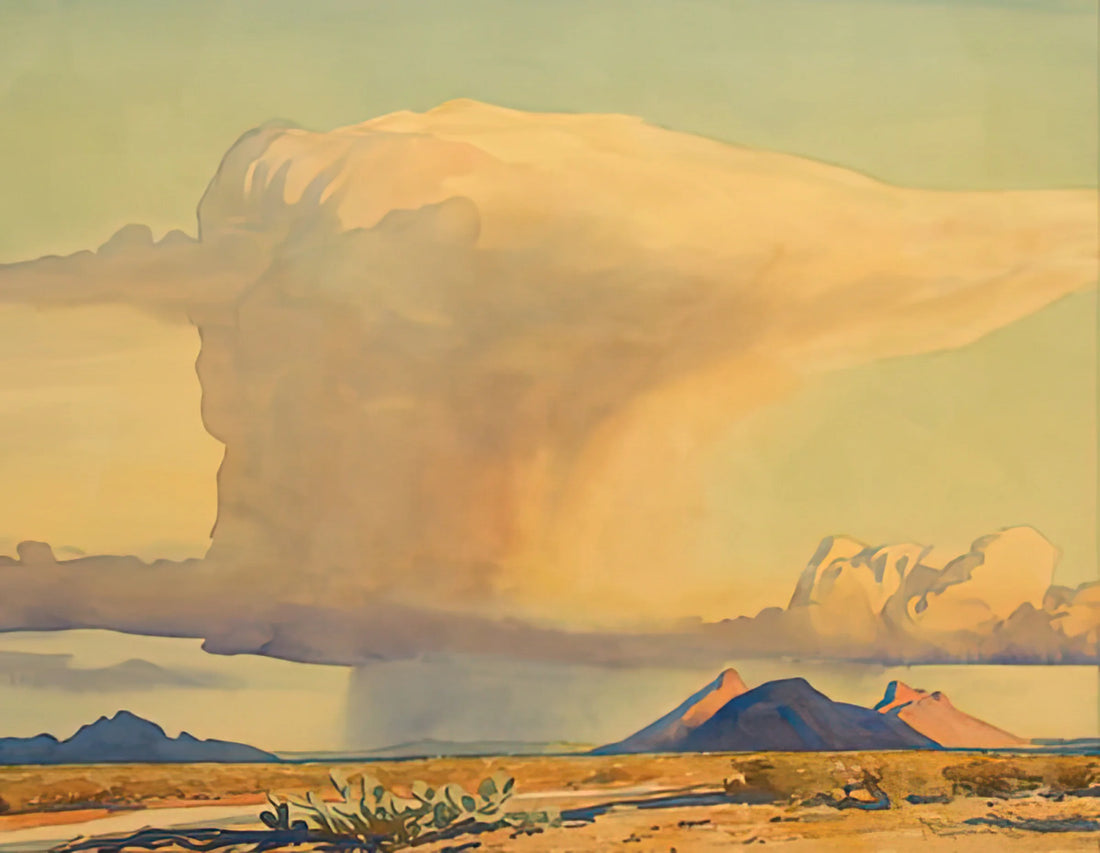 Maynard Dixon Images: Capturing the Soul of the American West - DROUGHT AND DOWNPOUR 1944 by Maynard Dixon