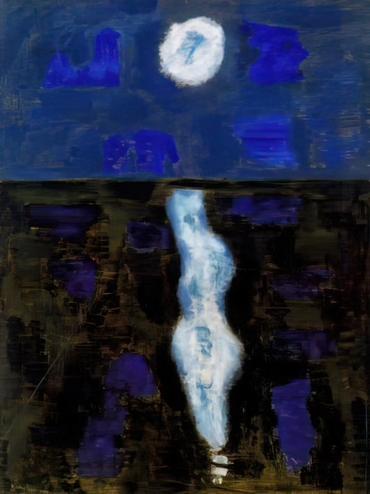Milton Avery Framed Canvas Print: A Curator's Guide to Collecting Modernist Serenity - White Moon - 1957 by Milton Avery