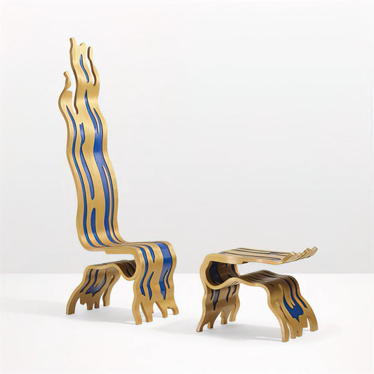 MoMA and Roy Lichtenstein: How the Museum Shaped Pop Art's Iconic Vision - BRUSHSTROKE CHAIR AND OTTOMAN 1988 by Roy Lichtenstein