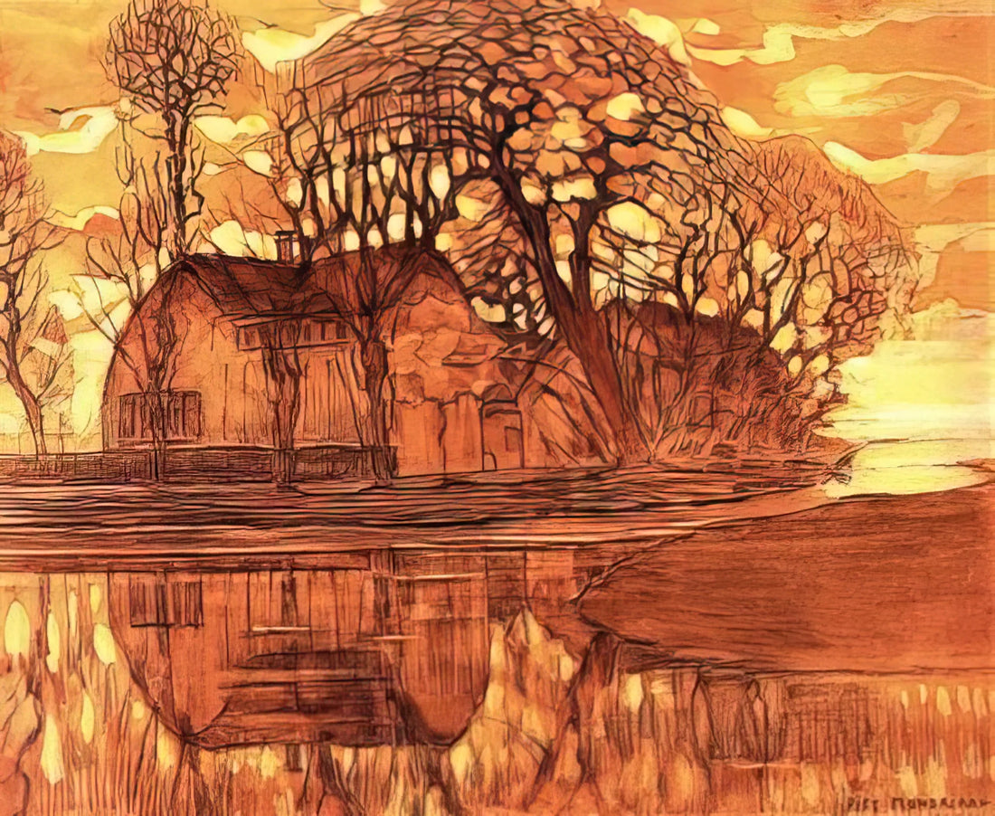 Mondrian Canvas: The Enduring Legacy of Piet Mondrian's Geometric Abstraction - Farm at Duivendrecht by Piet Mondrian