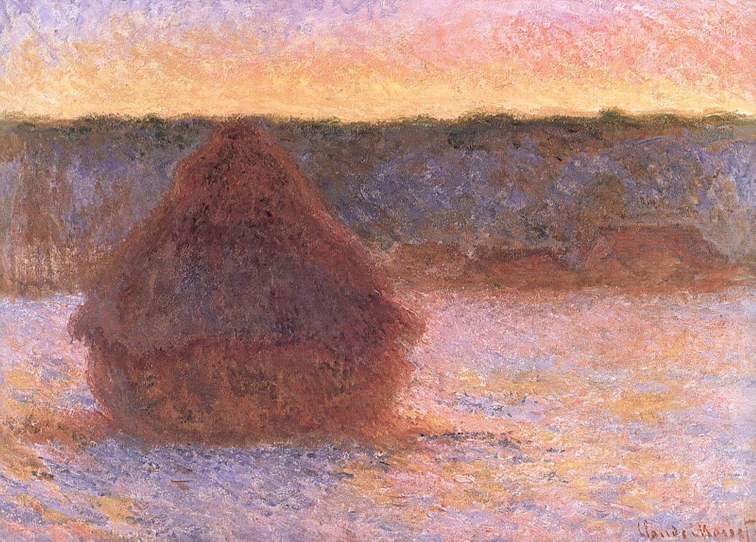 Monet Etchings: The Lesser-Known Printmaking of the Impressionist Master - Haystacks at Sunset, Frosty Weather by claude monet