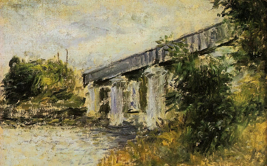 Monet Lilac: Unveiling the Subtle Hues of Impressionism's Master - Railway Bridge at Argenteuil by claude monet