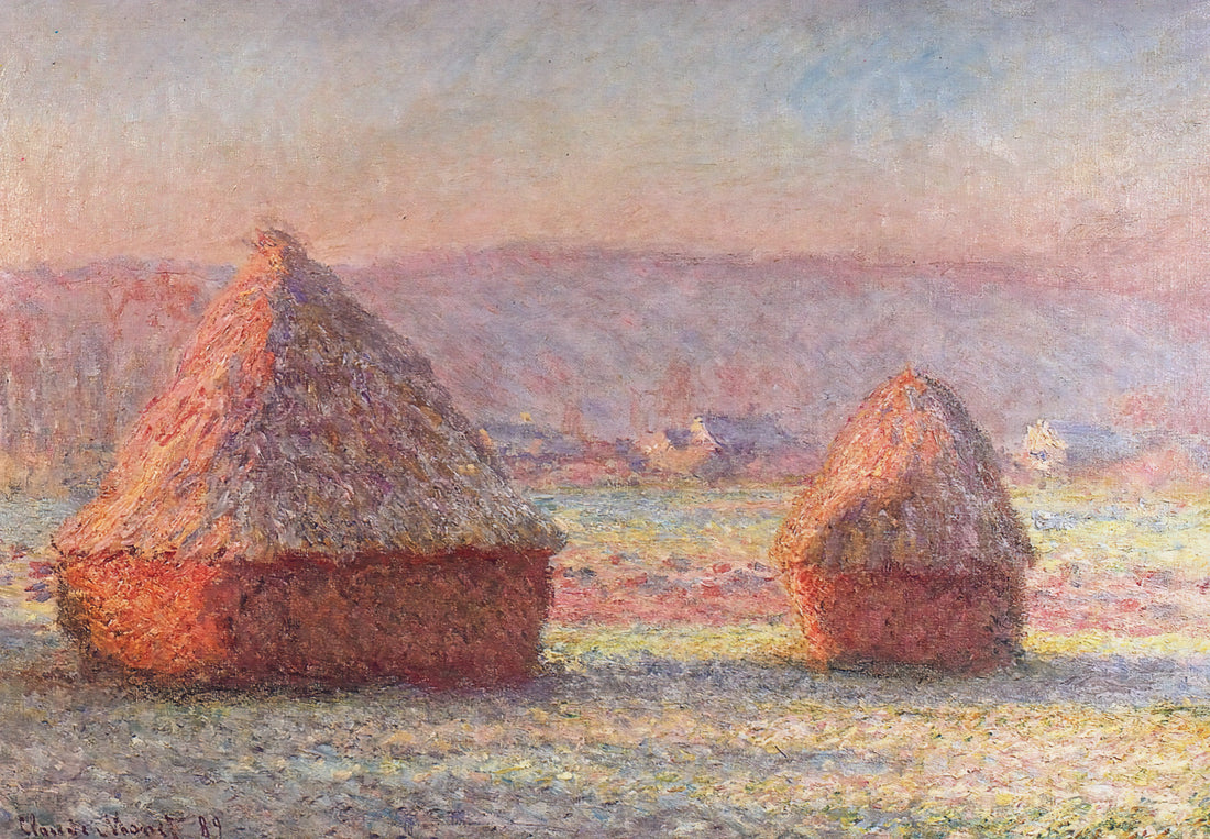 Monet Lilas: The Impressionist Master's Floral Obsession and Its Enduring Legacy - Grainstacks, White Frost Effect by claude monet
