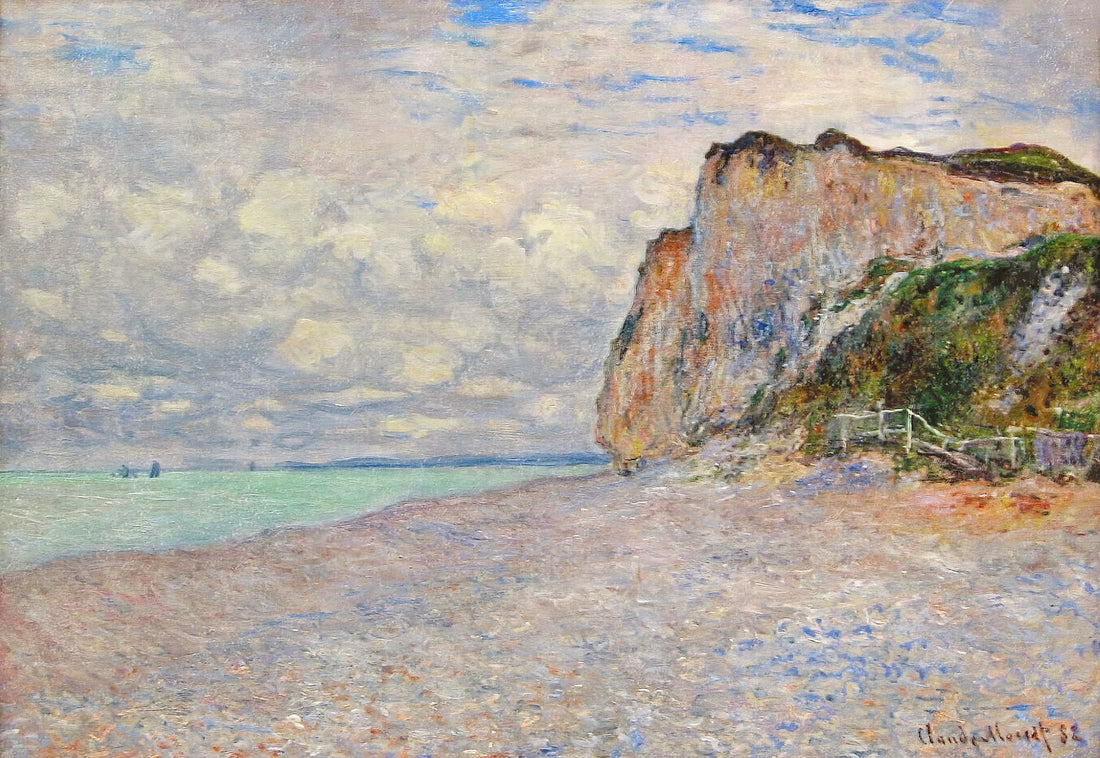 Monet Magpie Print: The Winter Masterpiece That Defined Impressionism - Cliffs near Dieppe by claude monet