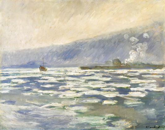 Monet Poster Prints: The Definitive Guide to Impressionist Art for Your Home - Ice, Lock Port Villez by claude monet