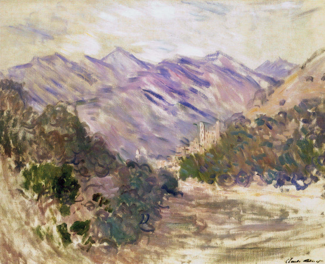 Monet Prints Framed: A Curator's Guide to Displaying Impressionist Masterpieces - The Valley of the Nervia with Dolceacqua by claude monet