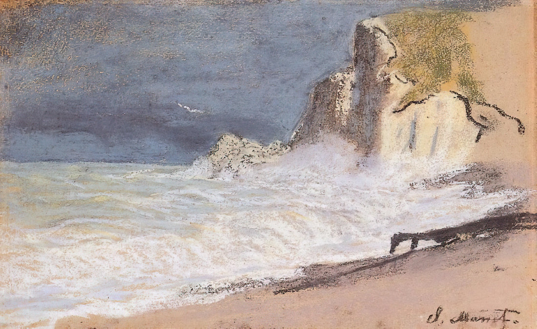 Monet Venice at Twilight: A Masterpiece of Light and Atmosphere - The Manneport, Etretat - Amont Cliff, Rough Weather by claude monet