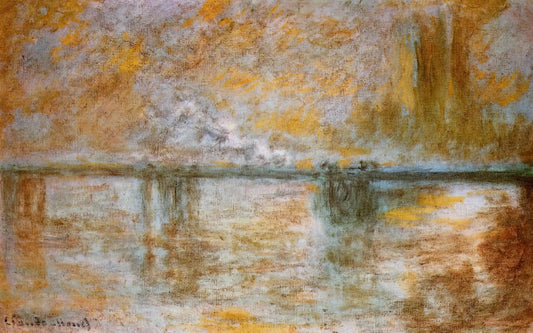 Monet Water Lilies 1906: A Masterpiece of Impressionist Vision - Charing Cross Bridge 3 by claude monet