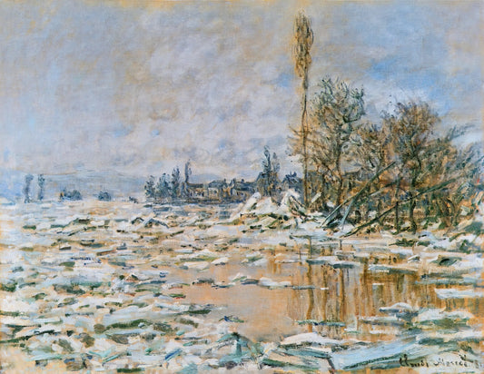 Monet's Water Lilies at L'Orangerie: An Immersive Masterpiece of Impressionism - Breakup of Ice, Lavacourt, Grey Weather by claude monet