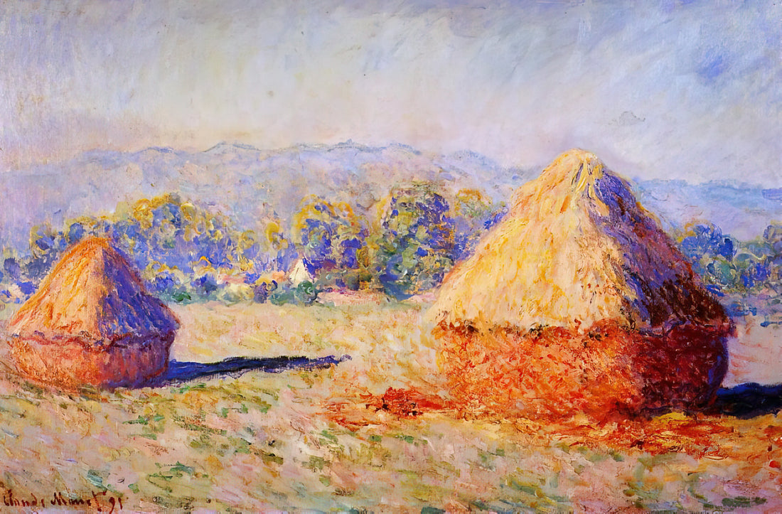 Monet's Water Lilies at MoMA: A Masterpiece of Impressionist Vision - Grainstacks in the Sunlight, Morning Effect by claude monet
