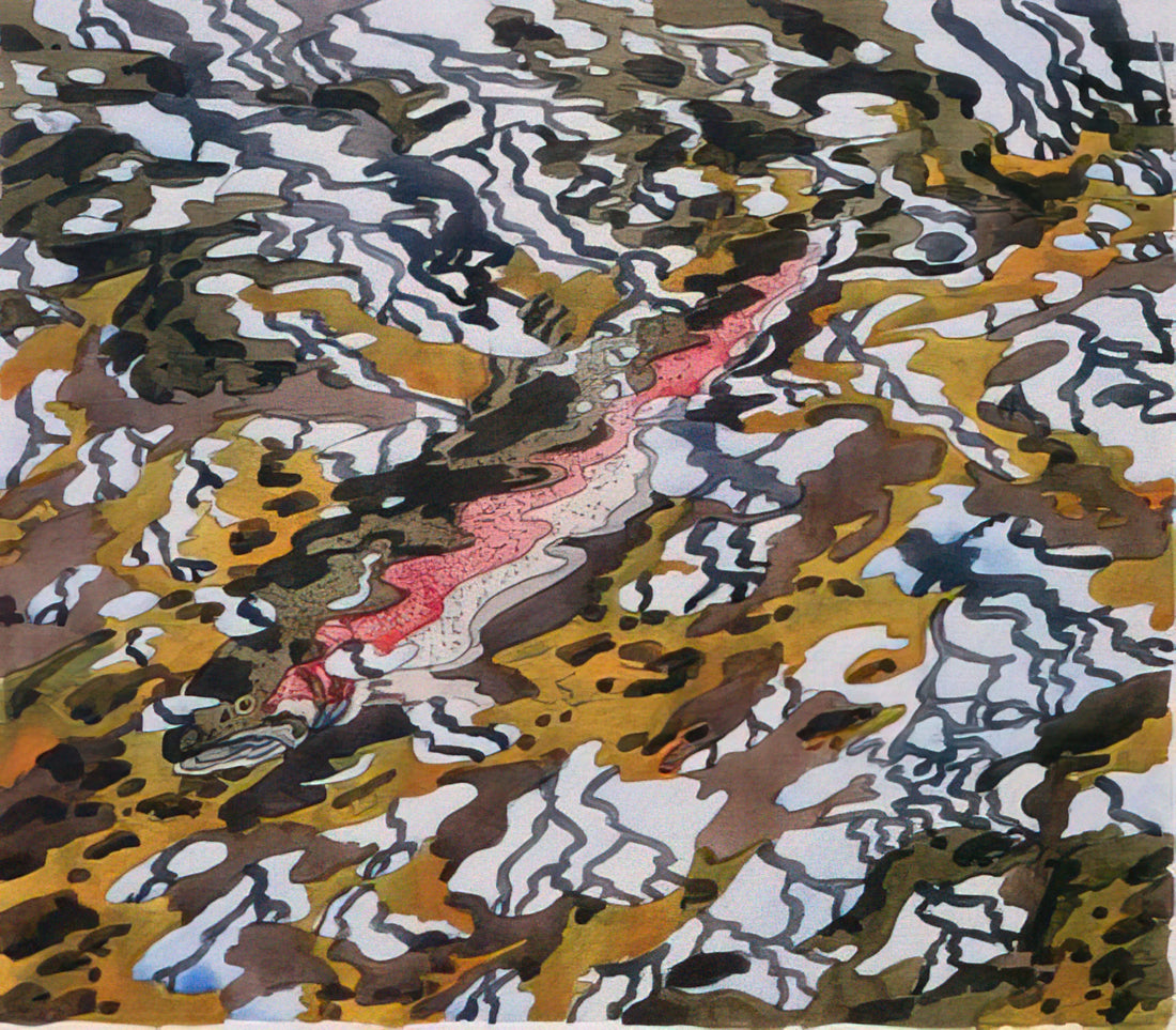 Neil Welliver Paintings for Sale: A Collector's Guide to His Monumental Landscapes - Trout and Reflected Tree - 1985 by Neil Welliver
