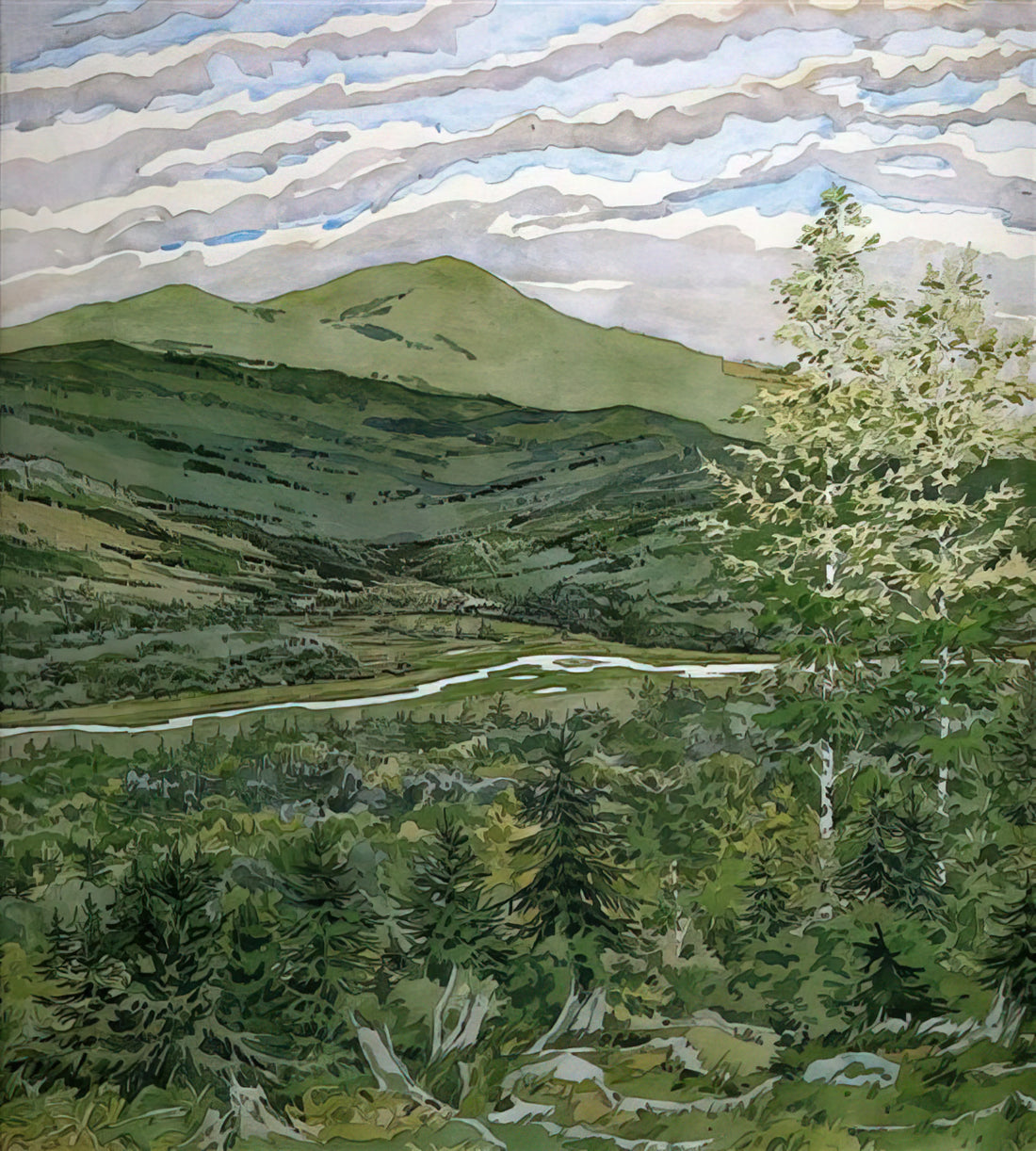 Neil Welliver Posters: The Enduring Legacy of an American Landscape Master - Briggs Meadow - 1977 by Neil Welliver