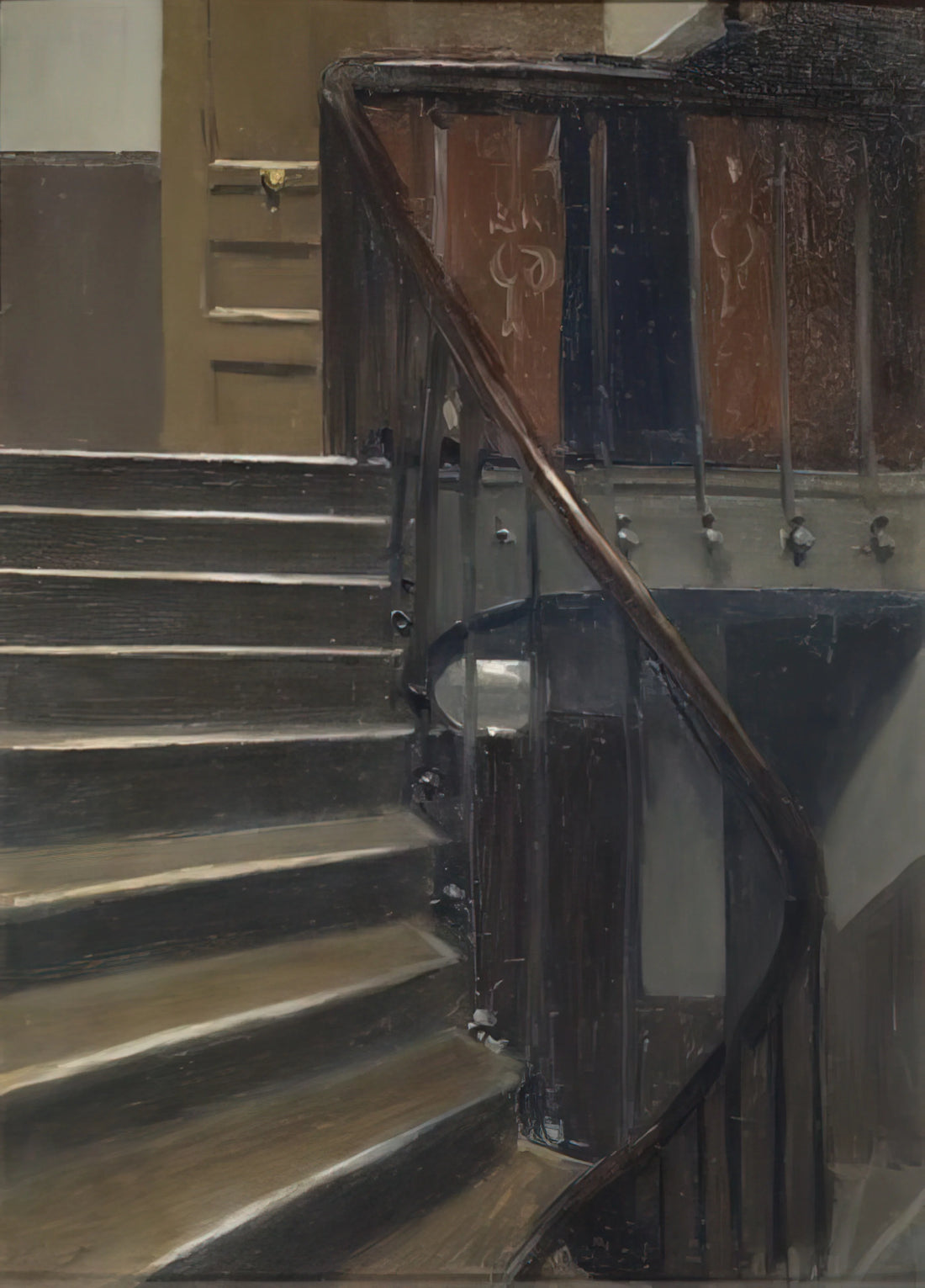 Nighthawks by Edward Hopper: An Icon of American Art at the Whitney Museum - Stairway at 48 rue de Lille, Paris by Edward Hopper