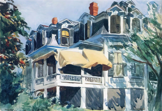 Nighthawks by Edward Hopper: The Enduring Influence on Joyce Carol Oates and American Art - The Mansard Roof by Edward Hopper