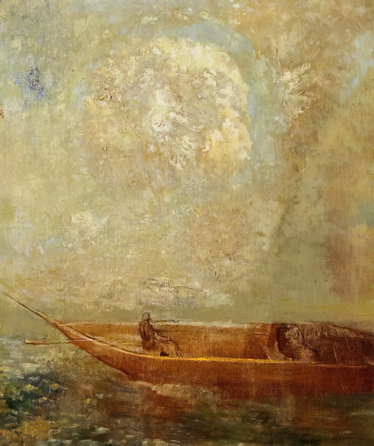 Odilon Redon Acrylic Print: Illuminating the Symbolist Master's Dreamlike Visions - A BOAT by Odilon Redon