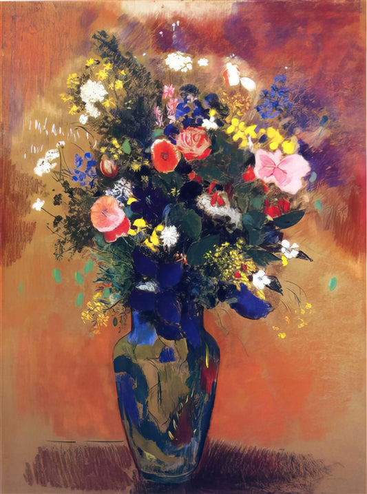 Odilon Redon Famous Paintings: A Journey into the Symbolist Master's Dreamscapes - LARGE BOUQUET OF WILD FLOWERS by Odilon Redon