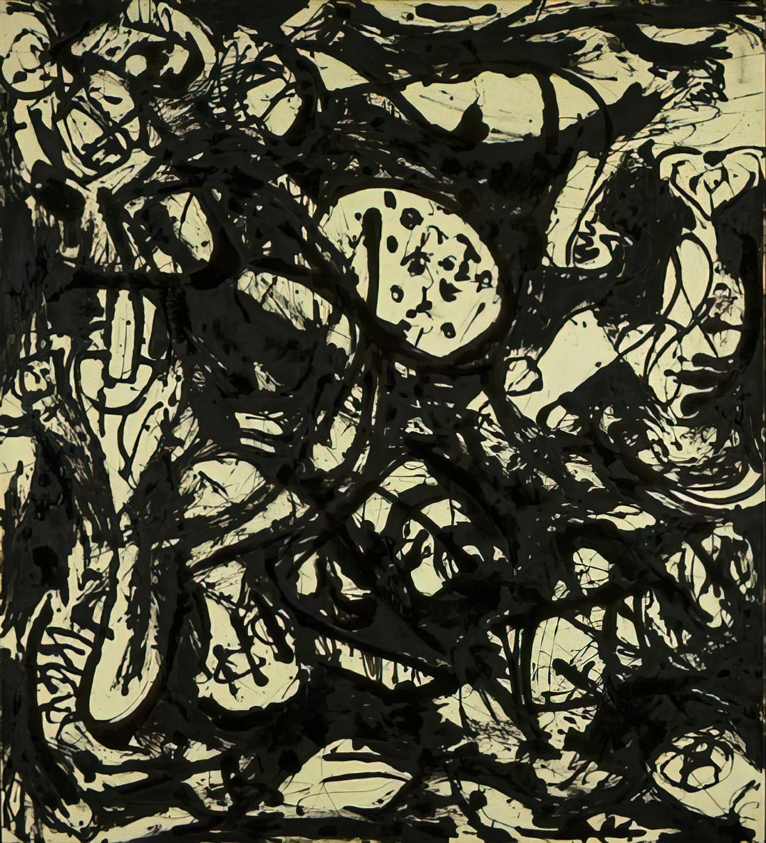 Original Pollock Art: Understanding the Legacy and Value of Jackson Pollock's Authentic Works - BLACK WHITE NUMBER 20 1951 by Jackson Pollock