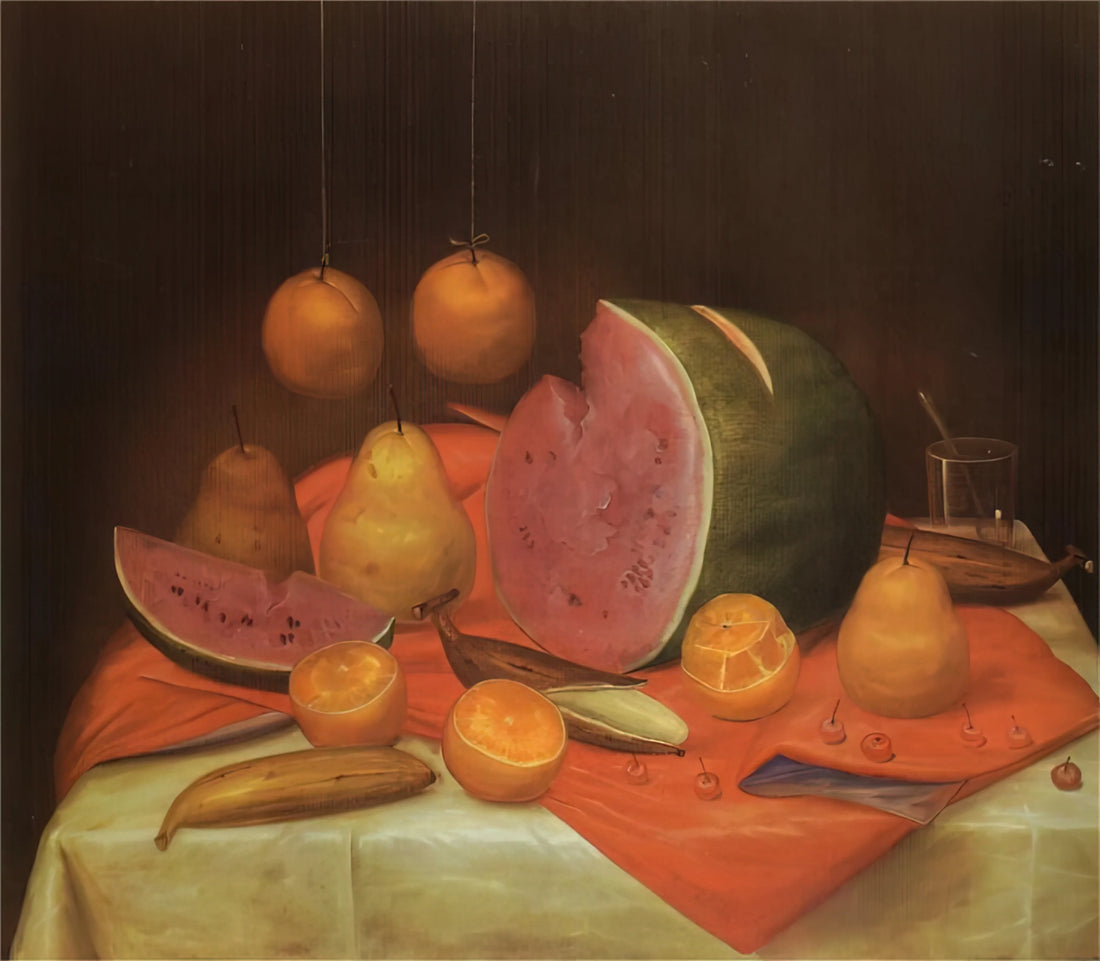 Orlando Botero: Understanding the Artistic Legacy of Fernando Botero - STILL LIFE WITH WATERMELON by Fernando Botero