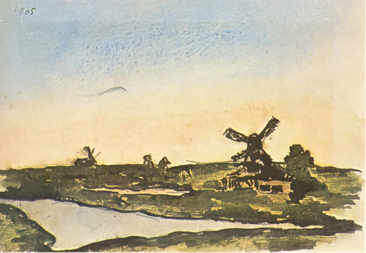 Pablo Picasso Lithograph Signed: A Collector's Guide to Authenticity, Value, and Acquisition - Dutch landscape with windmills by Pablo Picasso