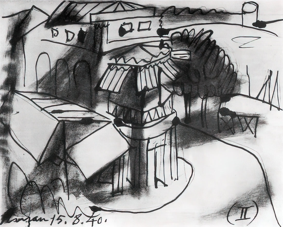Pablo Picasso Reproduction: A Guide to Museum-Quality Art Prints - Café in Royan - 1940 by Pablo Picasso