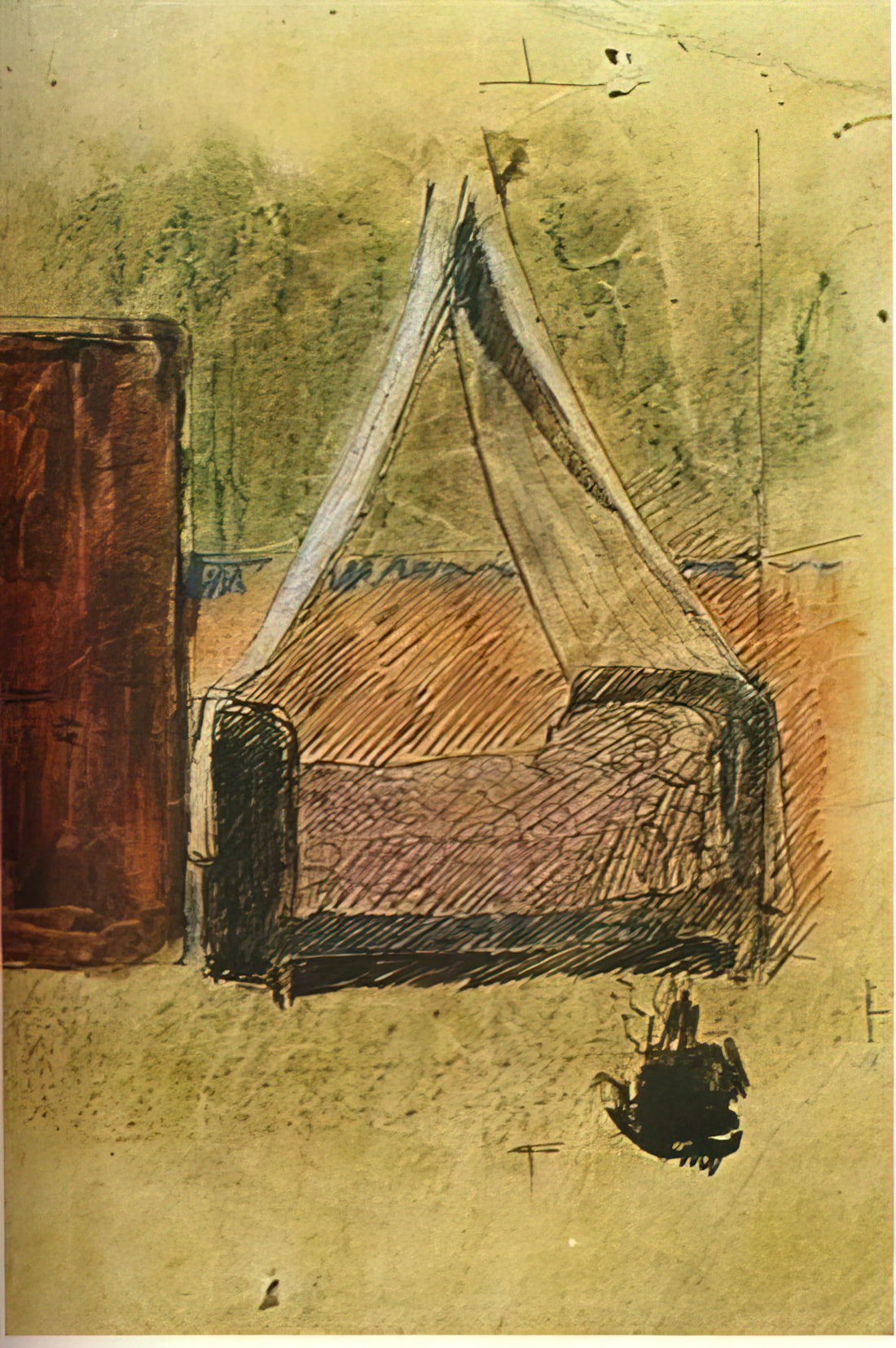 Pablo Picasso: The Revolutionary Artist Who Redefined Modern Art - Bed with mosquito nets by Pablo Picasso
