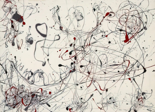 Painting No. 5 1948: Jackson Pollock's Revolutionary Drip Masterpiece - NUMBER 4 GRAY AND RED 1948 by Jackson Pollock