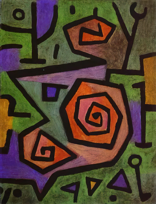 Paul Klee Art Images: A Journey Through Color, Line, and Symbolism - HEROIC ROSES 1938 by Paul Klee