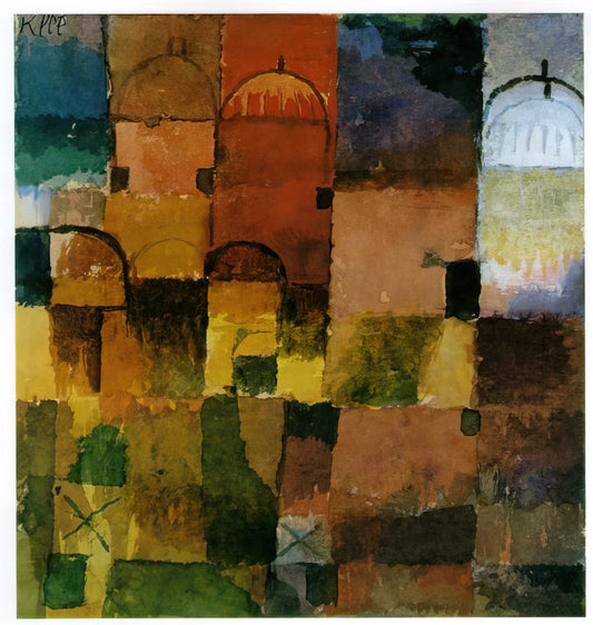 Paul Klee Canvas Prints: A Collector's Guide to Modernist Masterpieces - RED AND WHITE DOMES 1914 by Paul Klee