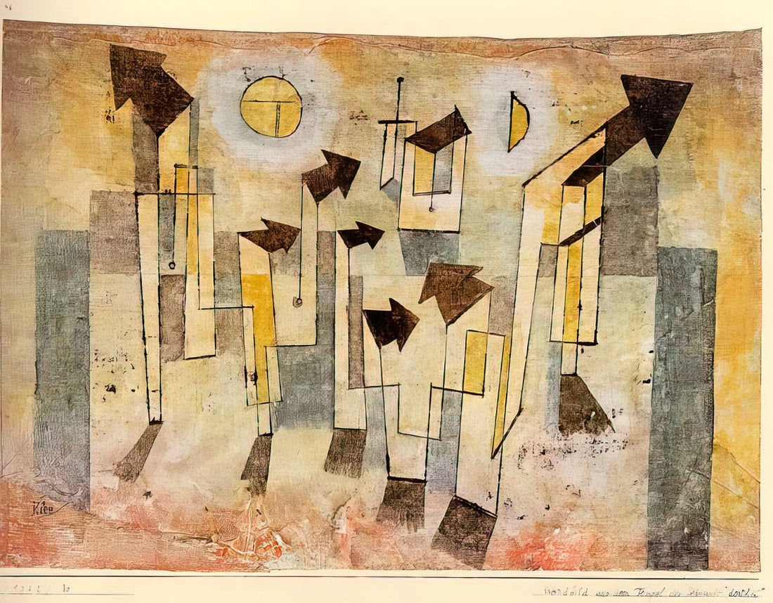 Paul Klee Paintings for Sale: A Collector's Guide to Acquiring Museum-Quality Art Prints - WALL PAINTING FROM THE TEMPLE OF LONGING 1922 by Paul Klee
