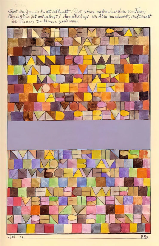 Paul Klee Red Balloon Print: A Masterpiece of Whimsy and Symbolism - ONCE EMERGED FROM THE GRAY OF NIGHT 1918 by Paul Klee