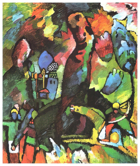 Paul Klee and Wassily Kandinsky: The Bauhaus Masters Who Redefined Modern Art - PICTURE WITH ARCHER 1909 by Wassily Kandinsky