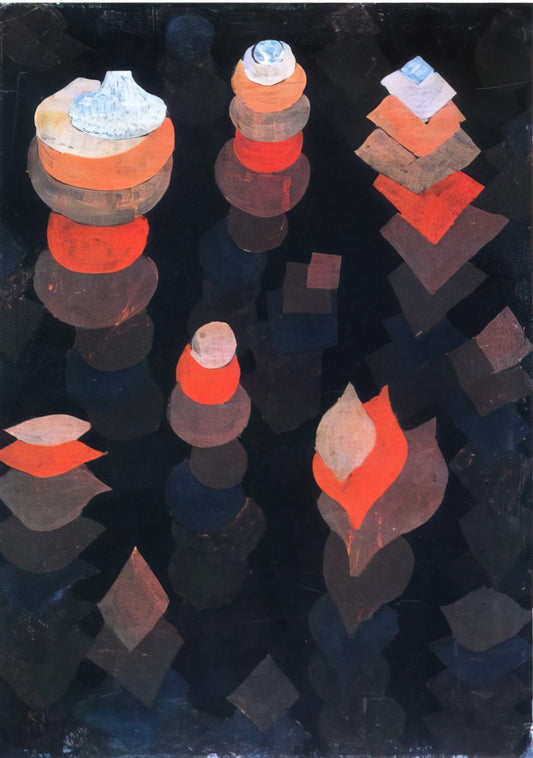Paul Klee's Pedagogical Sketchbook: A Masterclass in Modern Art Theory and Practice - GROWTH OF THE NIGHT PLANTS 1922 by Paul Klee