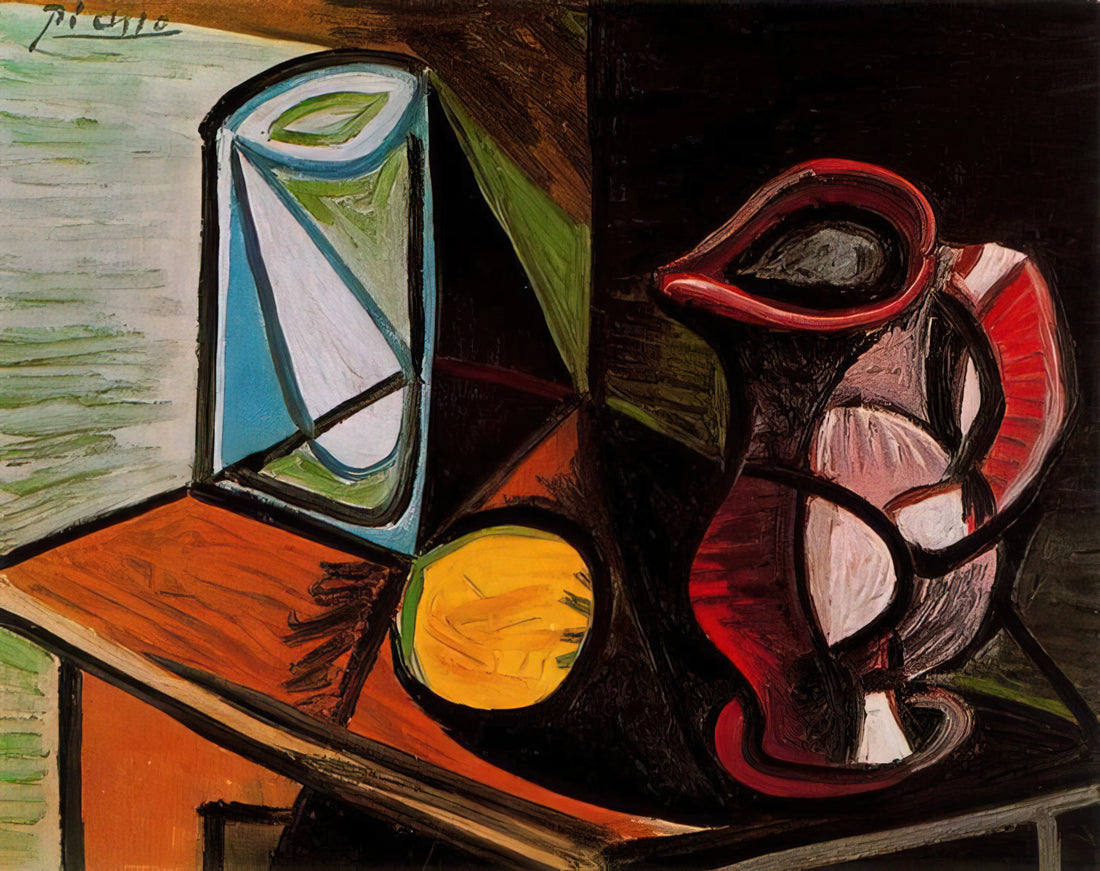 Picasso Dove Print Framed: The Symbol of Peace in Modern Art - Glass and pitcher by Pablo Picasso