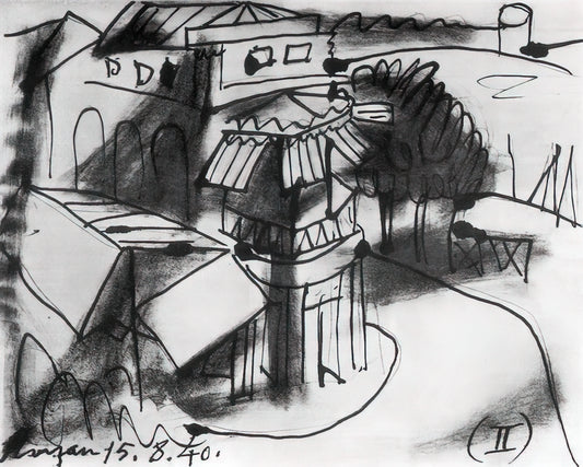 Picasso's Buffon: Exploring the Artist's Satirical Genius and Artistic Legacy - Café in Royan - 1940 by Pablo Picasso