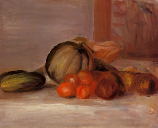 Pierre-Auguste Renoir in the Garden: A Study of Light, Leisure, and Impressionist Mastery - Still Life with Melon by Pierre-Auguste Renoir