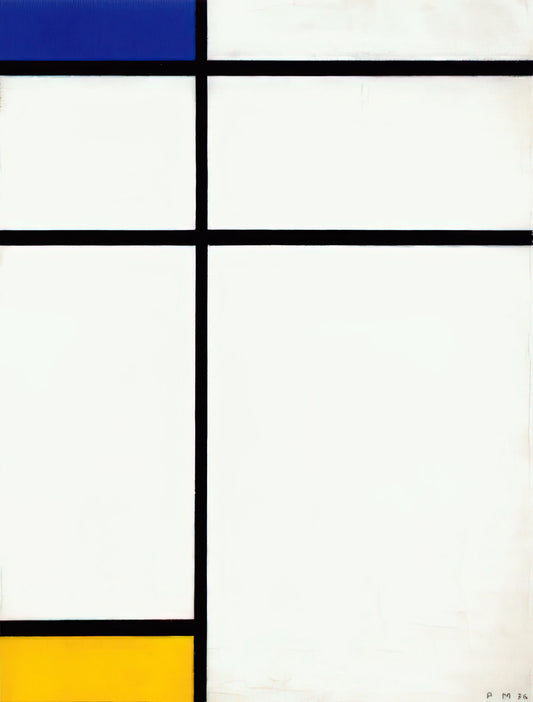 Piet Mondrian Prints for Sale: A Collector's Guide to Acquiring Modernist Masterpieces - Composition III with Blue, Yellow and White by Piet Mondrian