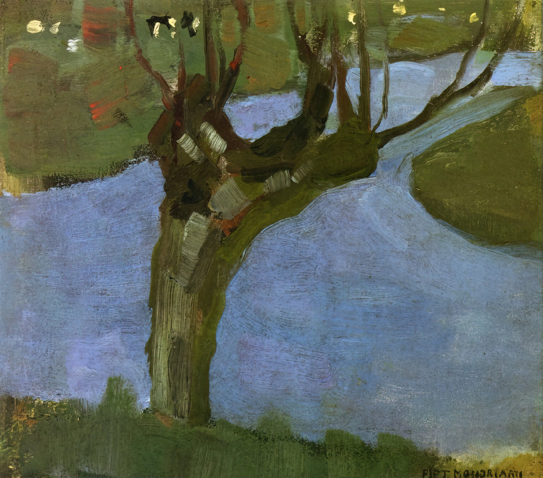 Piet Mondrian's Art Style: The Evolution and Legacy of Neoplasticism - Irrigation Ditch with Mature Willow by Piet Mondrian