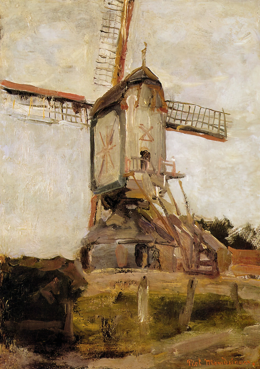 Piet Mondrian's Famous Paintings: A Journey from Figuration to Pure Abstraction - Mill of Heeswijk Sun by Piet Mondrian