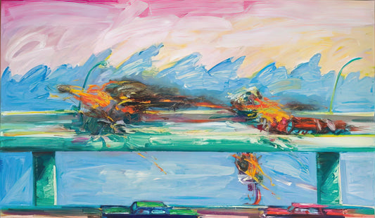 Playing with Fire: The Fiery Paintings of Carlos Almaraz - Crash in Phthalo Green - 1984 by Carlos Almaraz