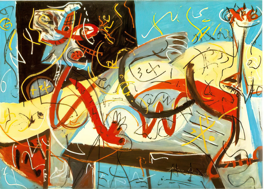 Pollock Black and White Paintings: A Radical Exploration of Gesture and Form - STENOGRAPHIC FIGURE by Jackson Pollock